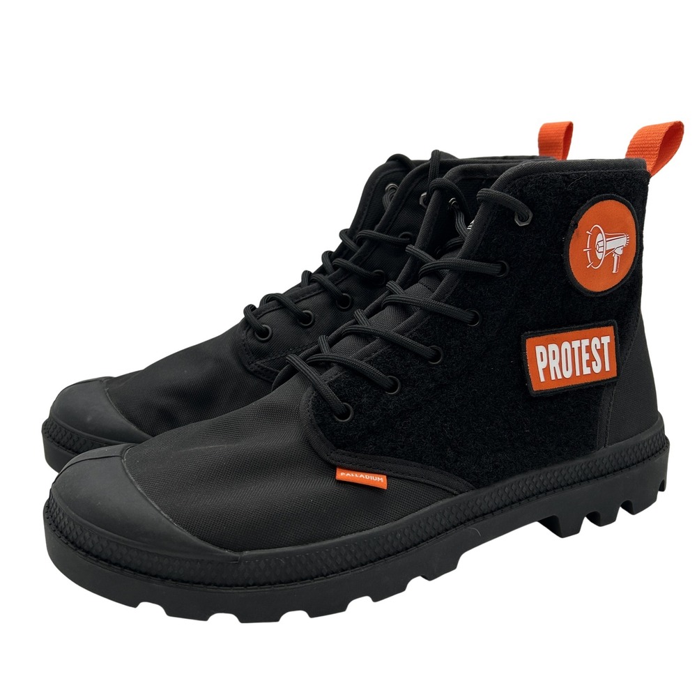 Palladium Boots Mens Size 11 Pampa Hi Protest Black Combat Tactical Shoes